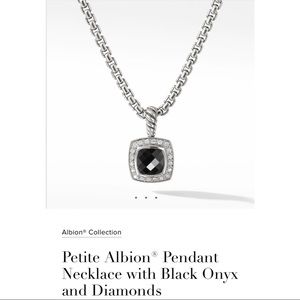 PetitAlbion Pendant Necklace Black Onyx & Diamonds
